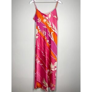 NATORI Silky Maxi Floral Slip Dress L